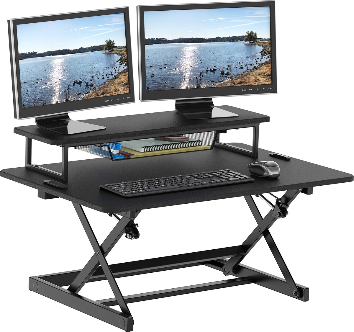 36-Inch Height Adjustable Standing Desk Converter Sit to Stand Riser Workstation