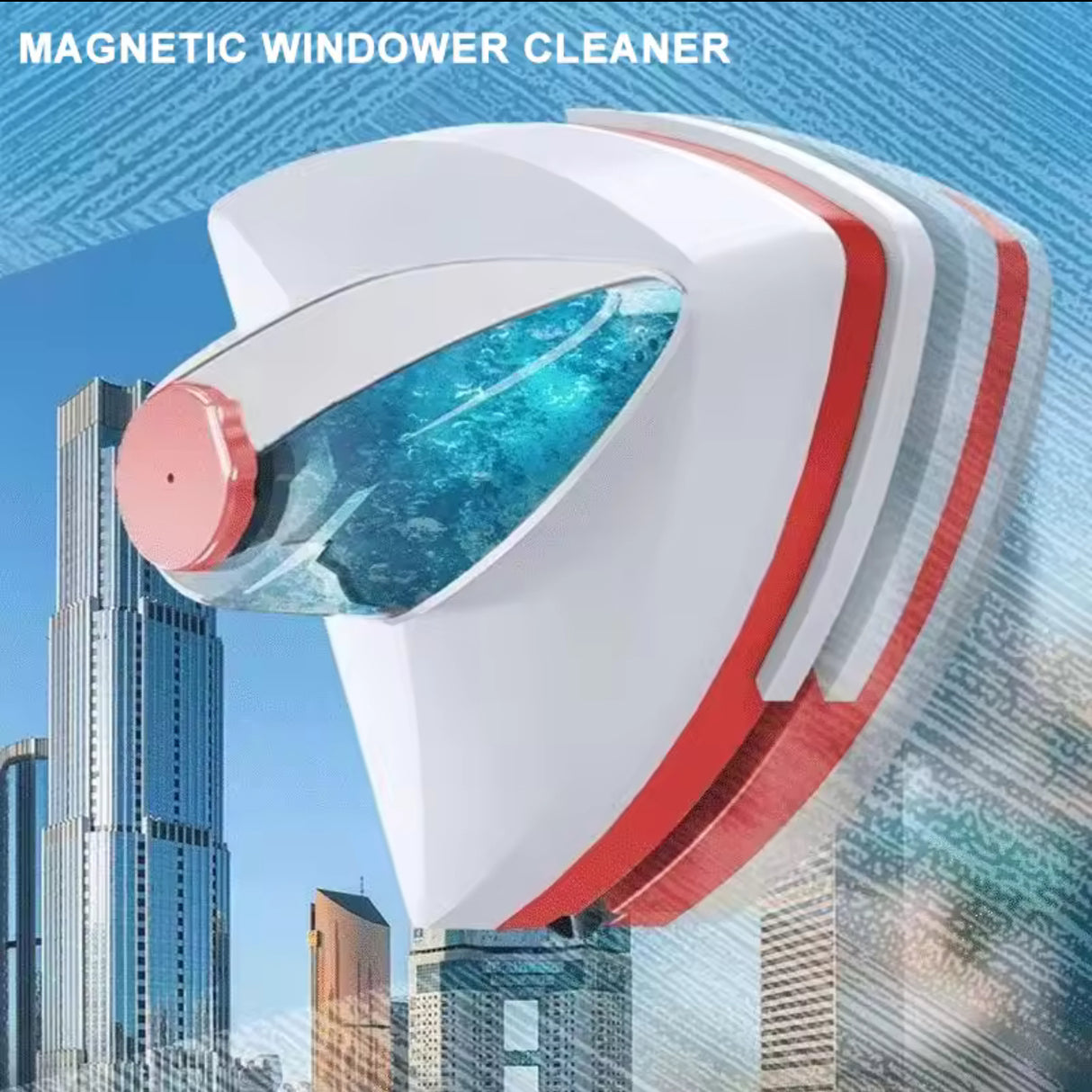 Household Office Special Window Cleaner Magnetic Glass Window Cleaning Tool Automatic Water Discharge Double-layer Wiper