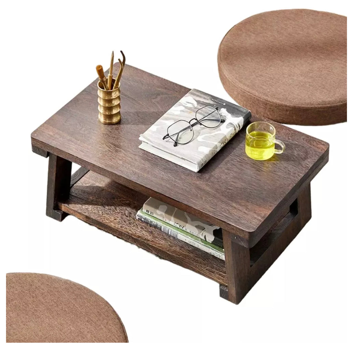 Adjustable Solid Wood Tatami Tea Table - Versatile Folding Japanese House