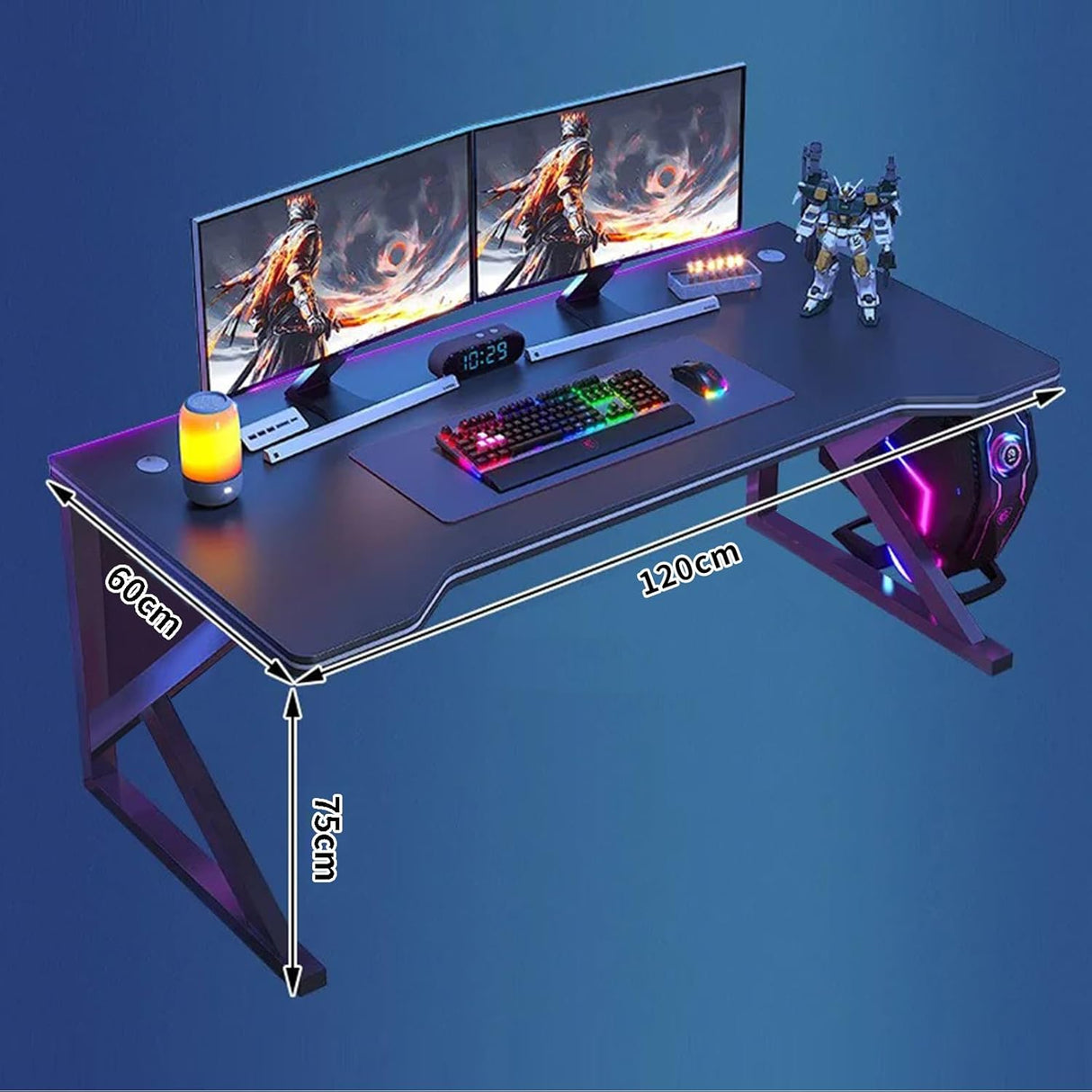 Desktop Computer Desk 1.2m/47.2in,Ergonomic Home Office Desk Gaming Table PC Computer Gaming Desk, Workstation for Gift Idea (L120cm*W60cm* H75cm)