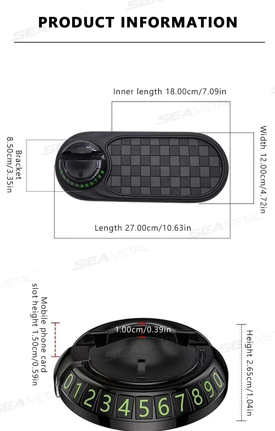 2 in 1 Dashboard Anti Slip Mat with Phone Mount 360-Degree Rotation Car Phone Holder Non-Slip Adhesive Mat for Car