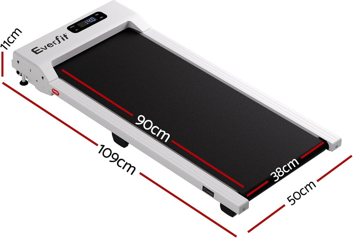3-in-1 Under-Desk Walking Pad Treadmill with 12% Incline – White