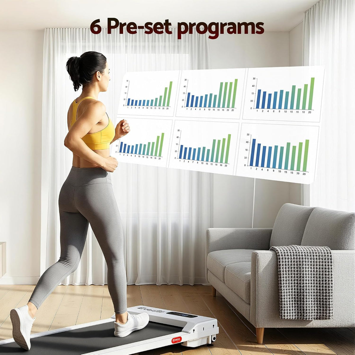 3-in-1 Under-Desk Walking Pad Treadmill with 12% Incline – White