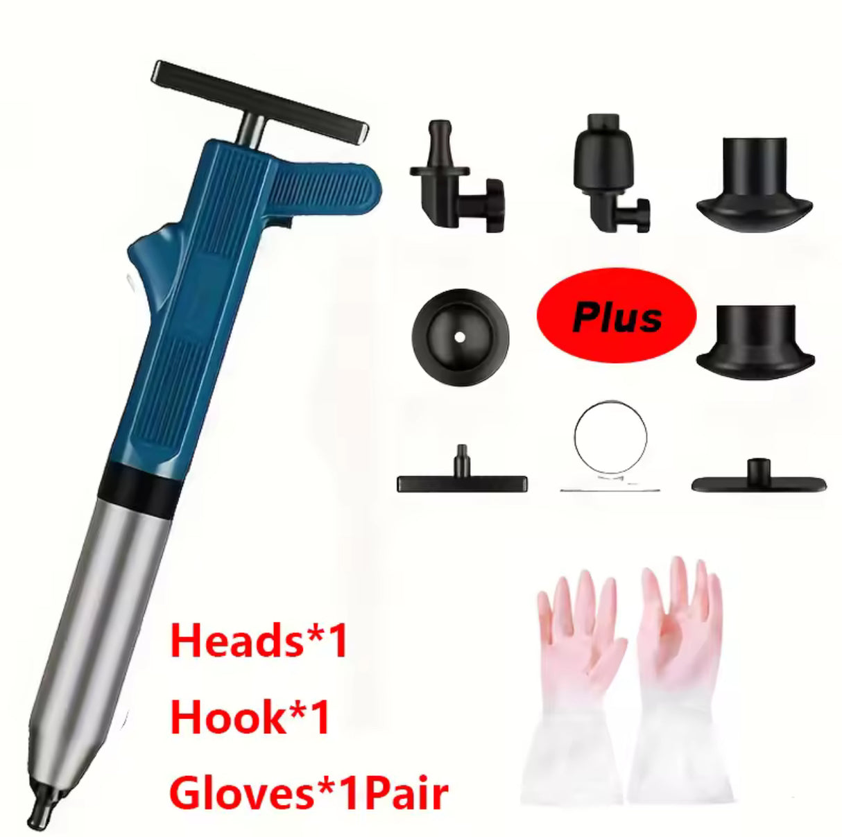 Toilet Plunger Drain Clog Remover High Pressure Air Drain Blaster Gun Drain Clog Remover Tool for Bathroom Sink Kitchen Clogged