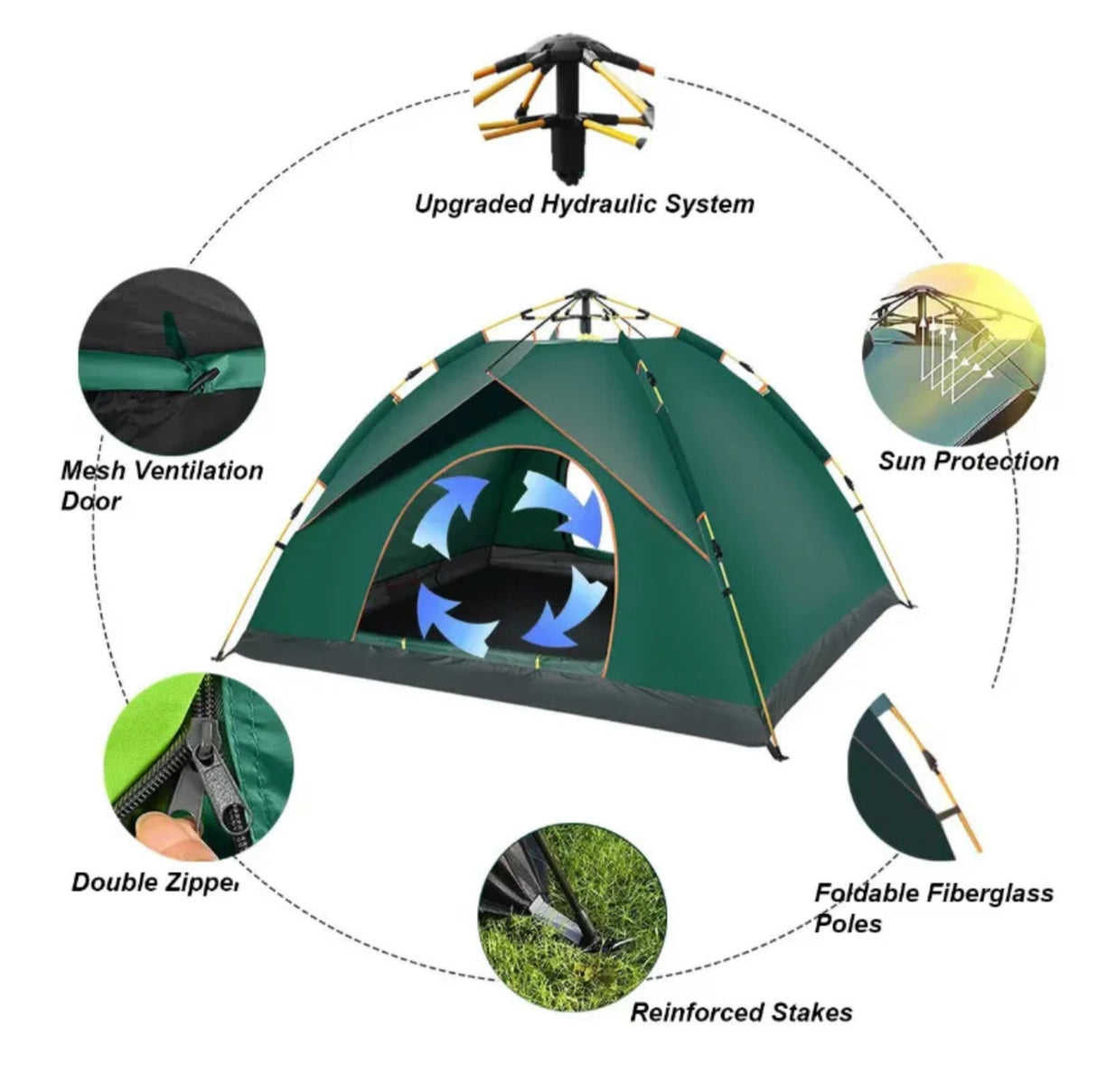 4-5 People Waterproof Automatic Outdoor Instant Pop Up Camping Tent UV Protect
