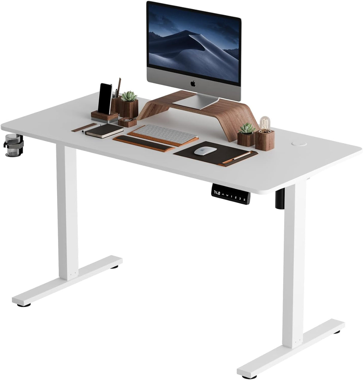 Ergonomic Standing Desk Adjustable Height 71cm to 116 cm Electric Sit-Stand Lift Computer Desk,Memory Modern Lift Electric Gaming Desktop Work Standing Desk for Home, Office, Gaming(White)