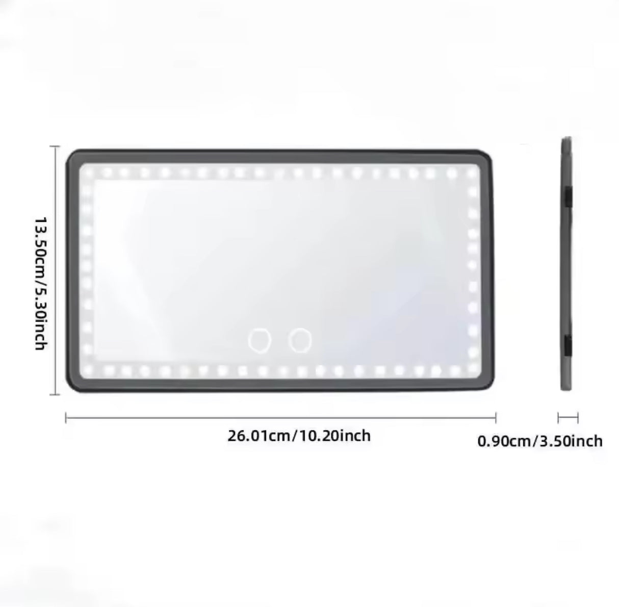 Car LED vanity makeup mirror, touch sensor, sun visor makeup mirror, three-color adjustable, clear eye protection