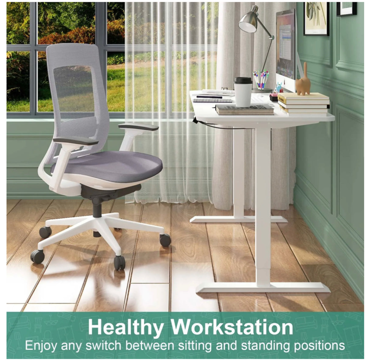 Standing Desk Electric Adjustable Height Sit Stand Workstation 120cm