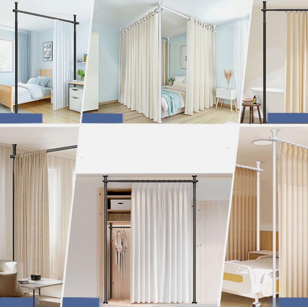 Adjustable Portable Room Divider Frame – 1.1–3m