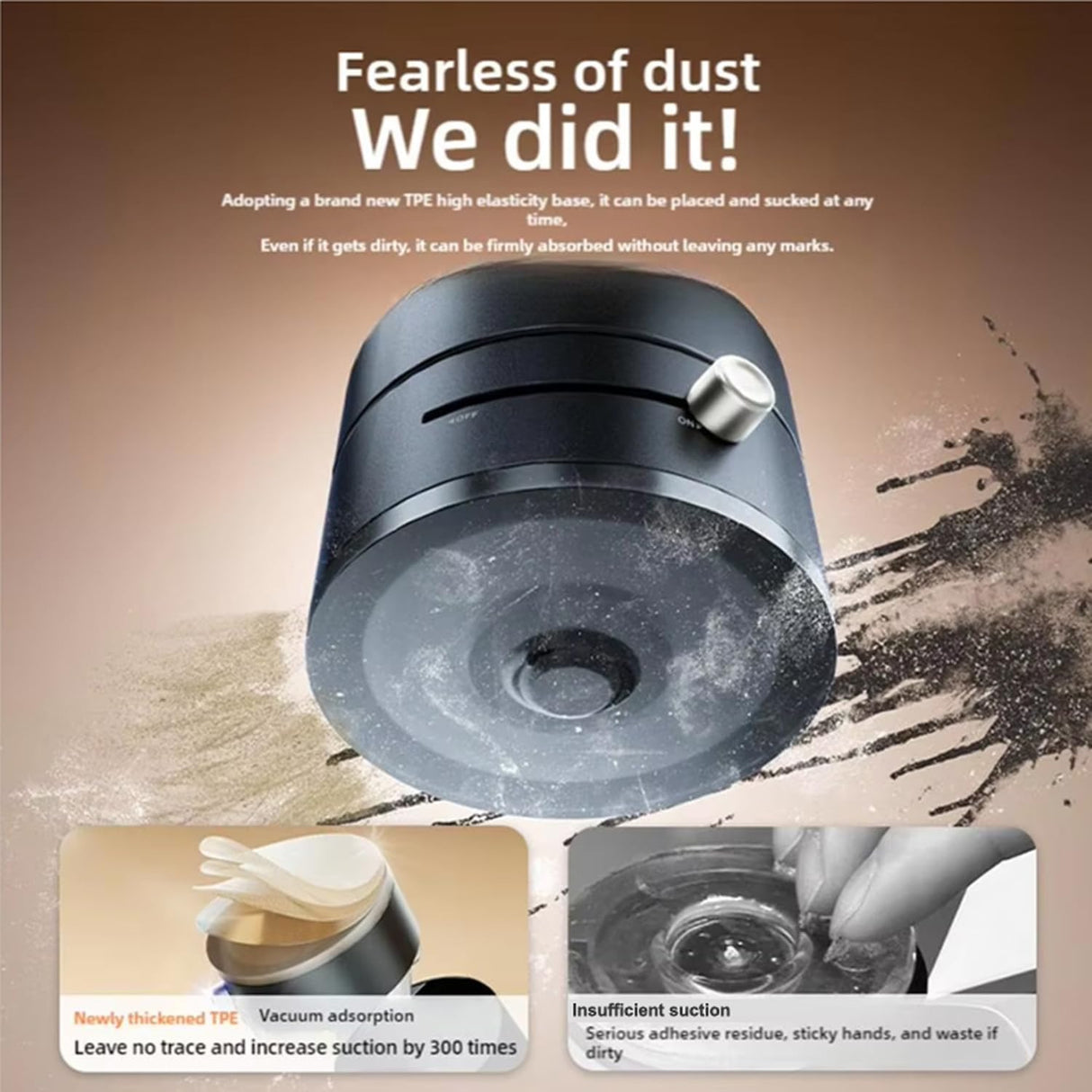 Multifunctional Vacuum Suction Phone Holder- Folding, Extendable, Double- Sided Magnetic for Car/Gym/Smooth Surface Kitchen Stand Cellphone Smartphone Mount (Black)