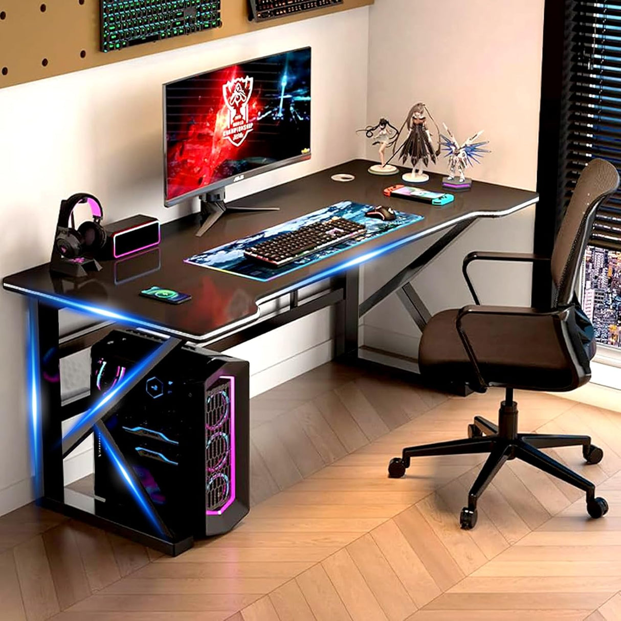 Desktop Computer Desk 1.2m/47.2in,Ergonomic Home Office Desk Gaming Table PC Computer Gaming Desk, Workstation for Gift Idea (L120cm*W60cm* H75cm)