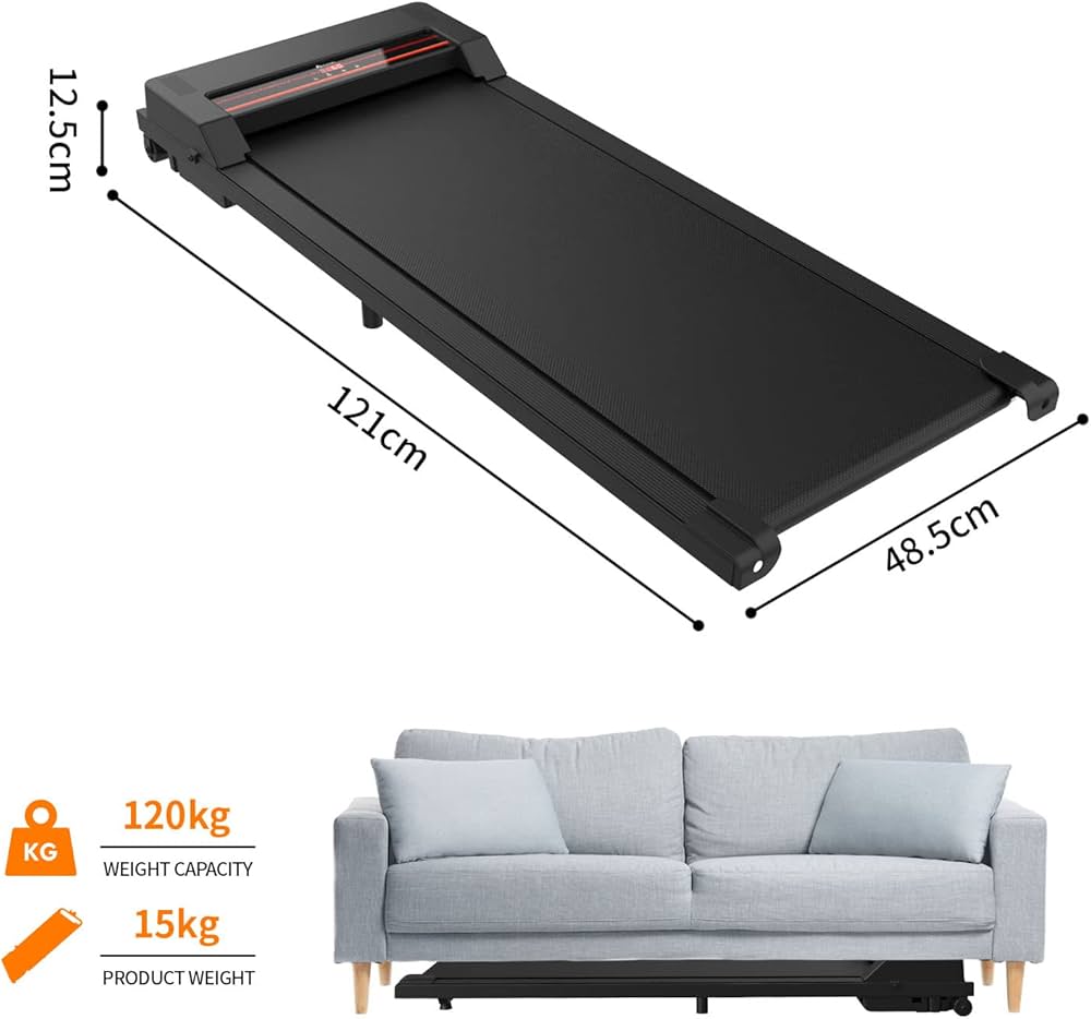 3 in 1 Walking Pad Treadmill, Under Desk Electric Treadmill for Home, Compact Portable Walking Jogging Running Machine with Shock Absorption | Non-Slip | LED Display | Low Noise