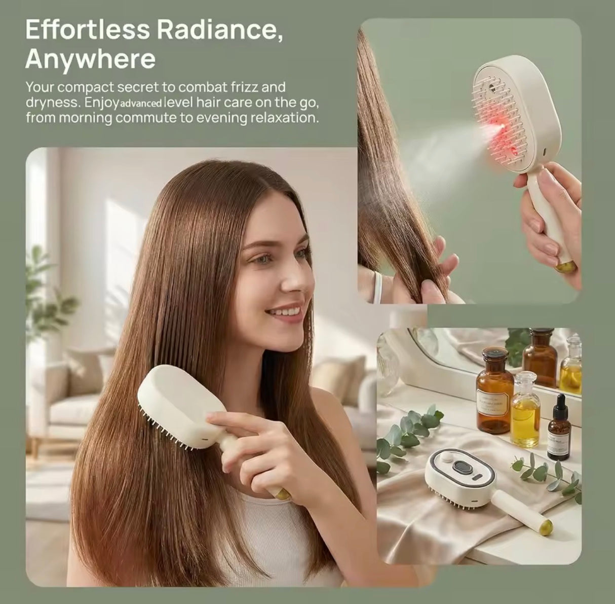 Electric Steam Hair Brush Comb & Mist Function Simultaneously Stronger Ion Technology Less Breakage No Residue for Beautiful Hai