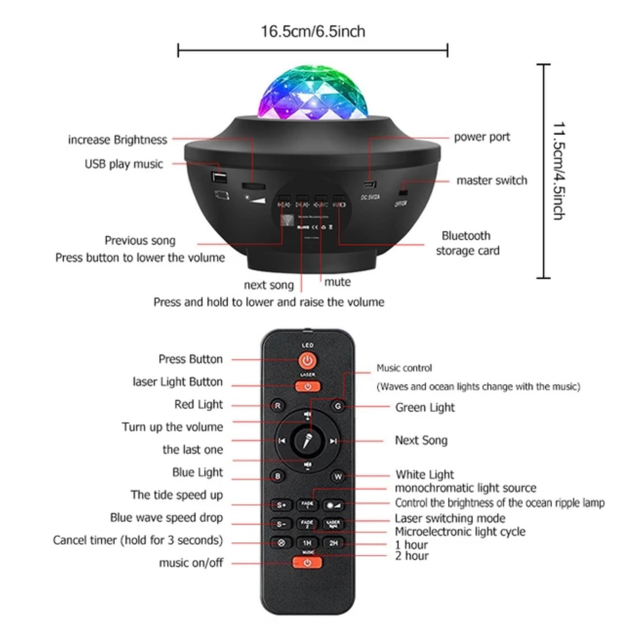 Galaxy lamp™ Starry Projector Galaxy Night Light, Bluetooth USB Music Player (Buy 2 Get 1 FREE)