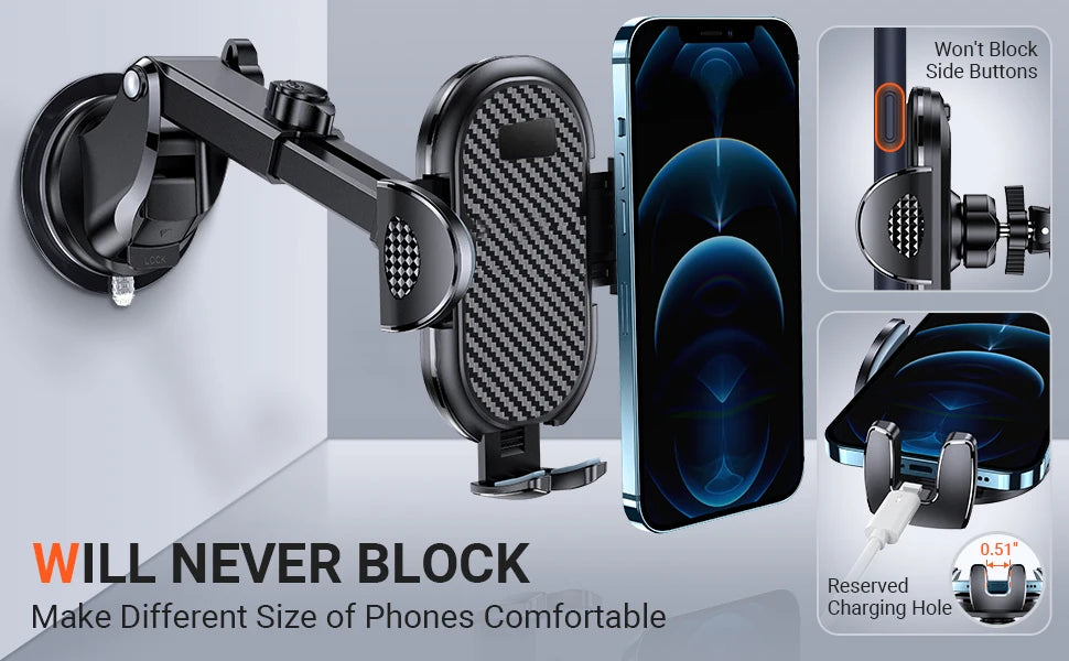 Car Phone Holder Sucker Car Phone Mount Stand GPS Telefon Mobile Cell Support For iPhone 12 11 Pro Max X 7 8 Plus Huawei Xiaomi