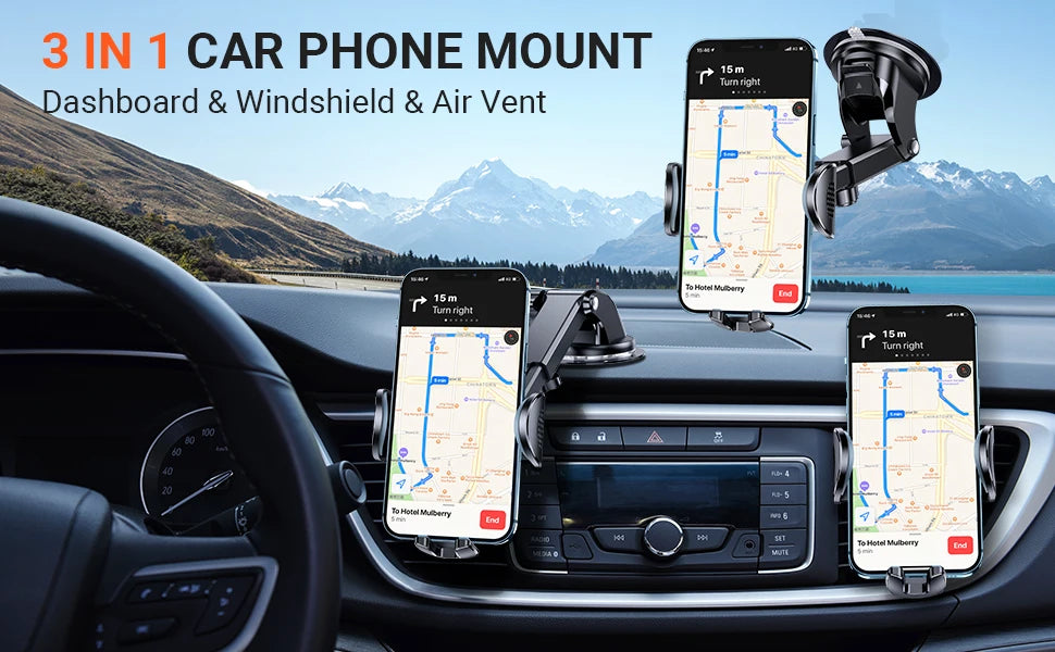 Car Phone Holder Sucker Car Phone Mount Stand GPS Telefon Mobile Cell Support For iPhone 12 11 Pro Max X 7 8 Plus Huawei Xiaomi