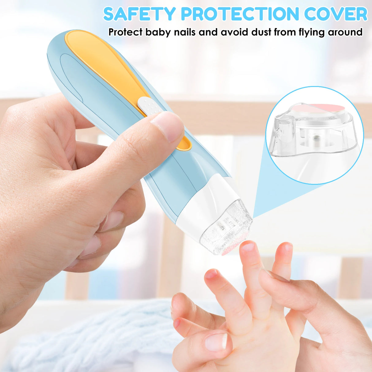 Nail File Quite Compact USB Charging Baby Toenails Clipper With LED Light Adjustable Speed Electric Fingernails File for Newborn