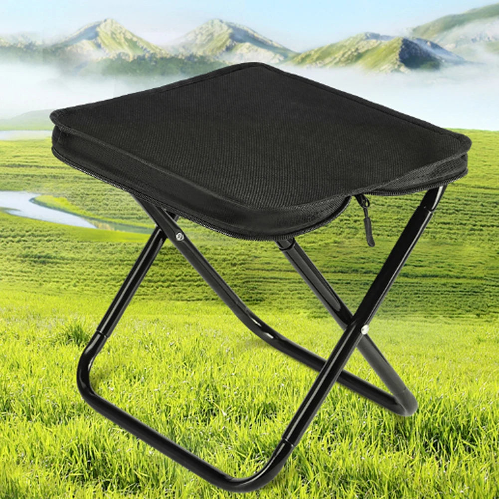 Portable Foldable Backpack Stool Lightweight Camping Picnic Fishing Chair with Mesh Bag Outdoor Adventure Seat for Hiking Travel
