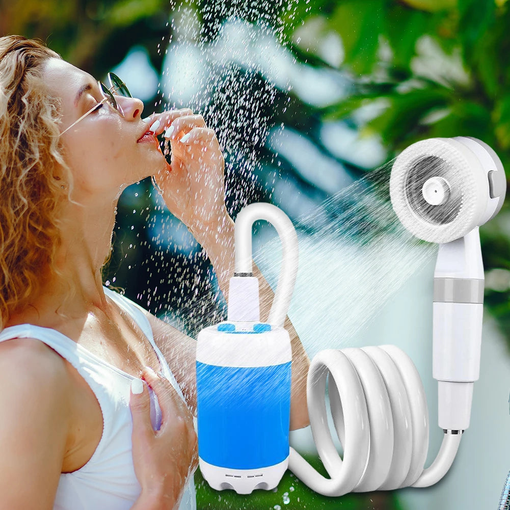 Portable Camping Shower Pump with Digital Display 4000mAh Upgraded Rechargeable Electric Shower Pump for Camping Beach Dormitory