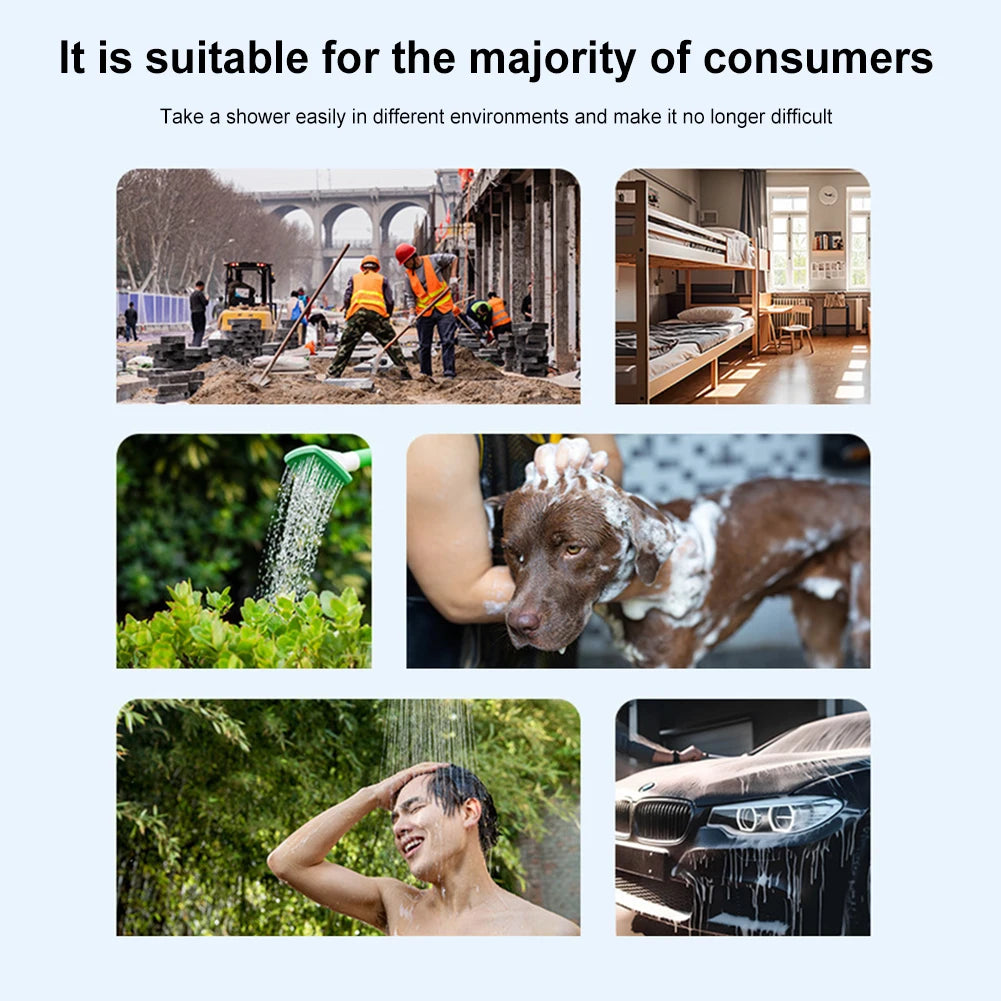 Portable Camping Shower Pump with Digital Display 4000mAh Upgraded Rechargeable Electric Shower Pump for Camping Beach Dormitory