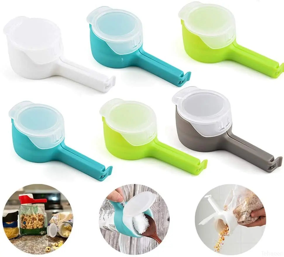 Snack Sealing Clip Fresh Keeping Sealer Clamp Plastic Food Saver Travel Kitchen Gadgets Seal Pour Food Storage Bag Cap Clip