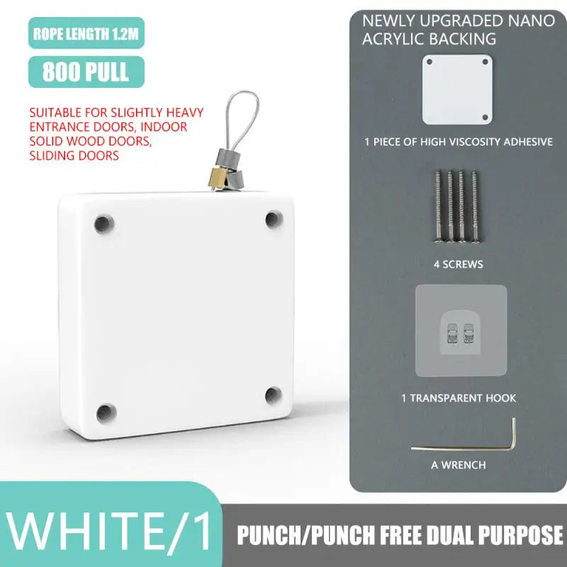 Automatic Door Closer Punch-Free Automatically Close Soft Close Door Closers Glass Door Closing Device Drawers Rawstring Door