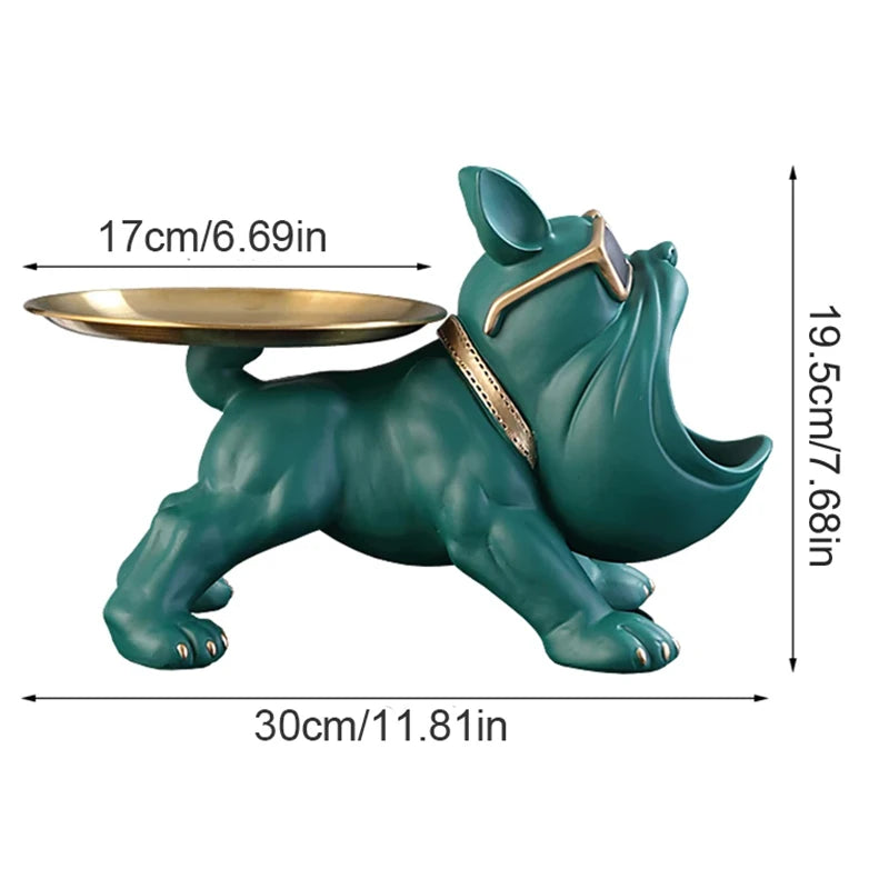 Home Decor Bulldog Figurine Dog Statue Storage Box Animal Ornament Resin Craft Art Sculpture Figurine Home Puppy Sculpture 30cm