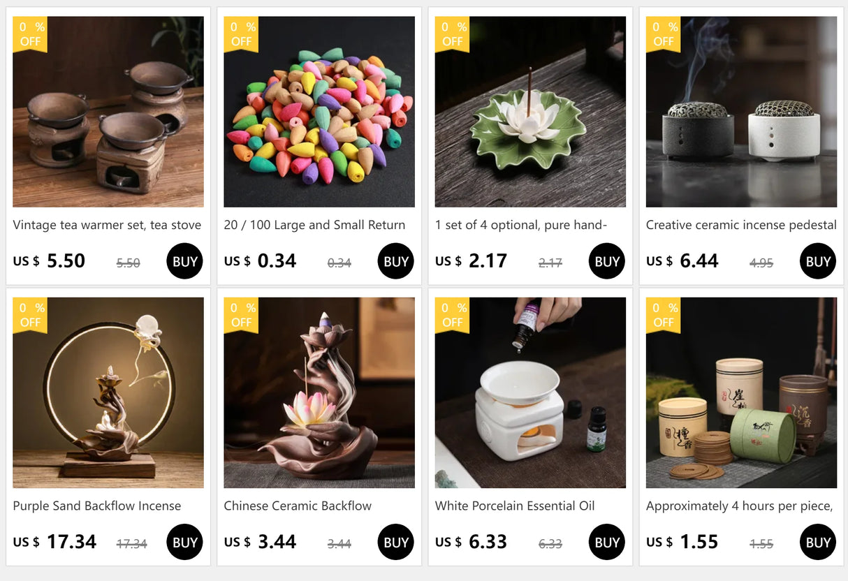 Retro Time Runs Back Flow Incense Stove Creative Home Decoration Grinding Plate Waterfall Crafts Odor Removal Aromatherapy Stove