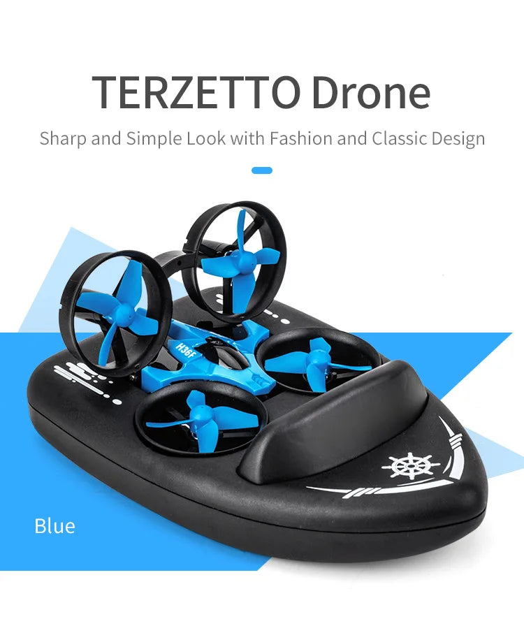 Explosion Mini Quadcopter Water, Land And Air Three-In-One Mini Drone Cross-Border Remote Control Aircraft Toy Birthday Gif