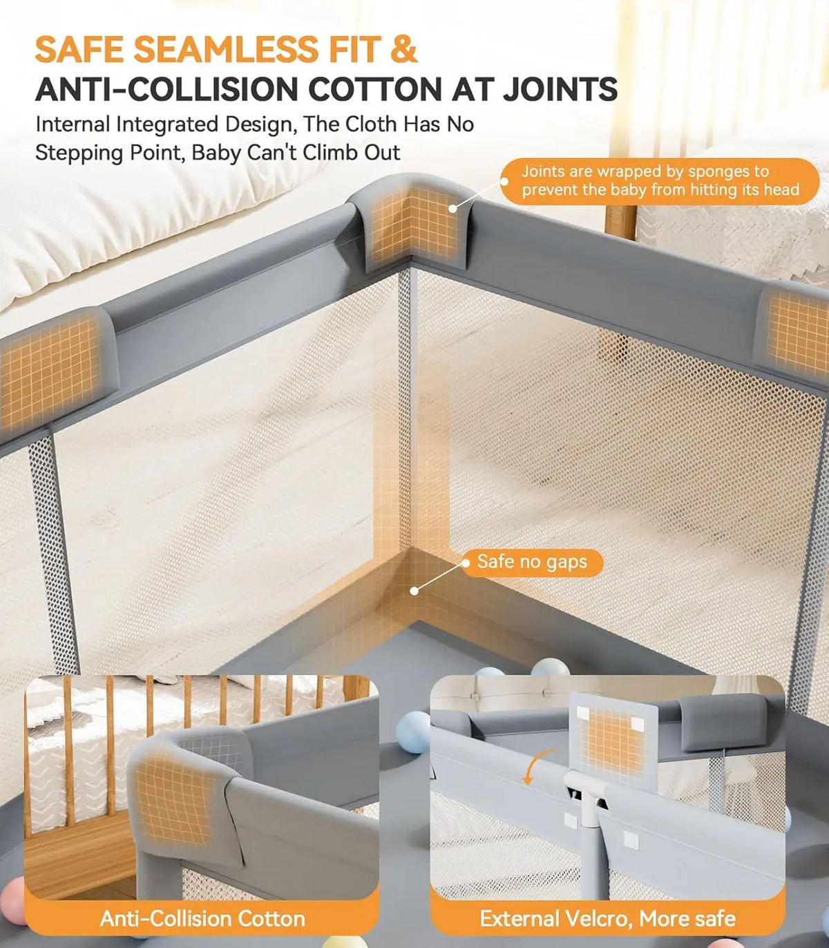Breathable Mesh Children’s Playpen – 4 Floor Sizes