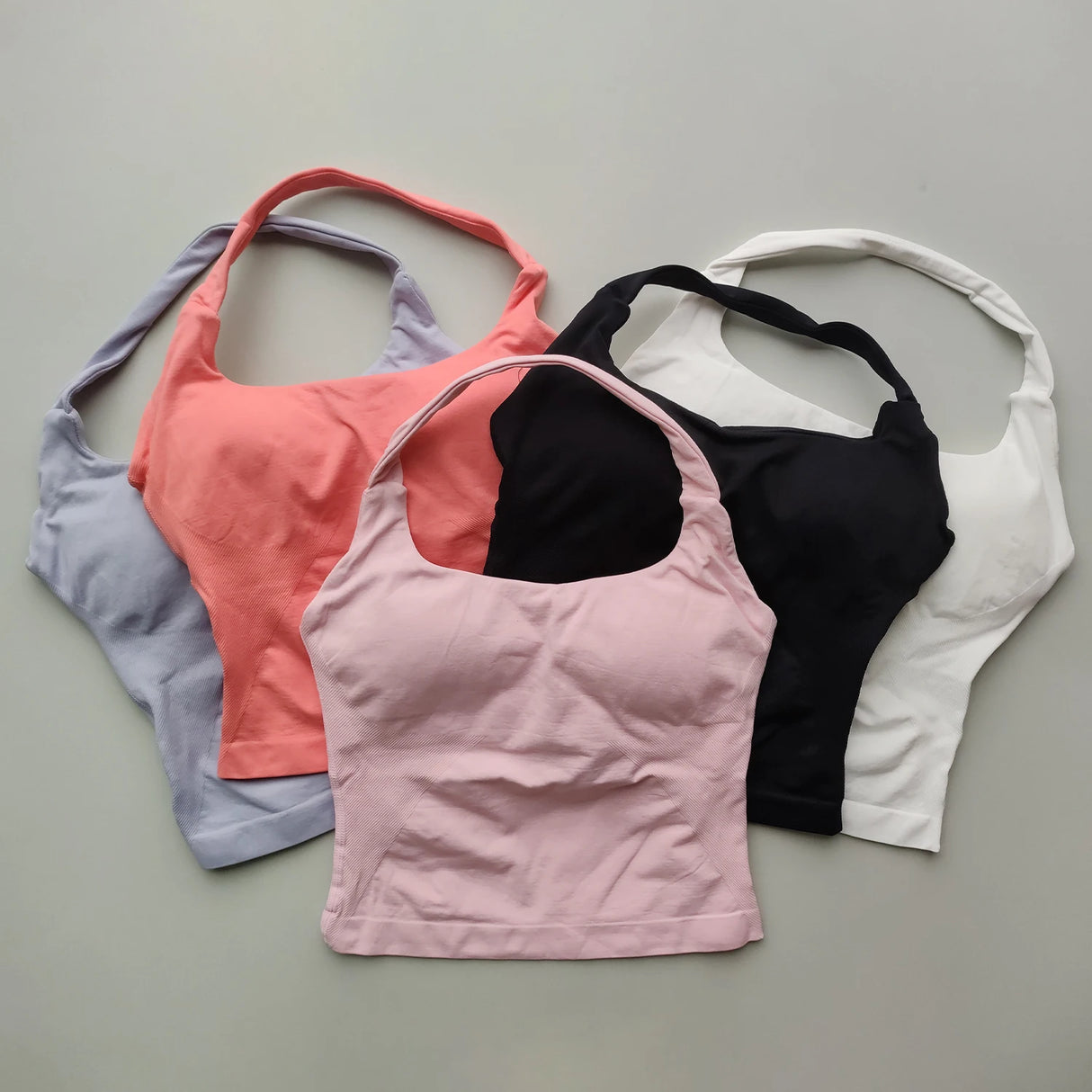 Impact Halter Top Push-Up Sports Bra Backless Design Yoga Tank Top Fitness Workout Activewear Gym Clothes Sports Bras