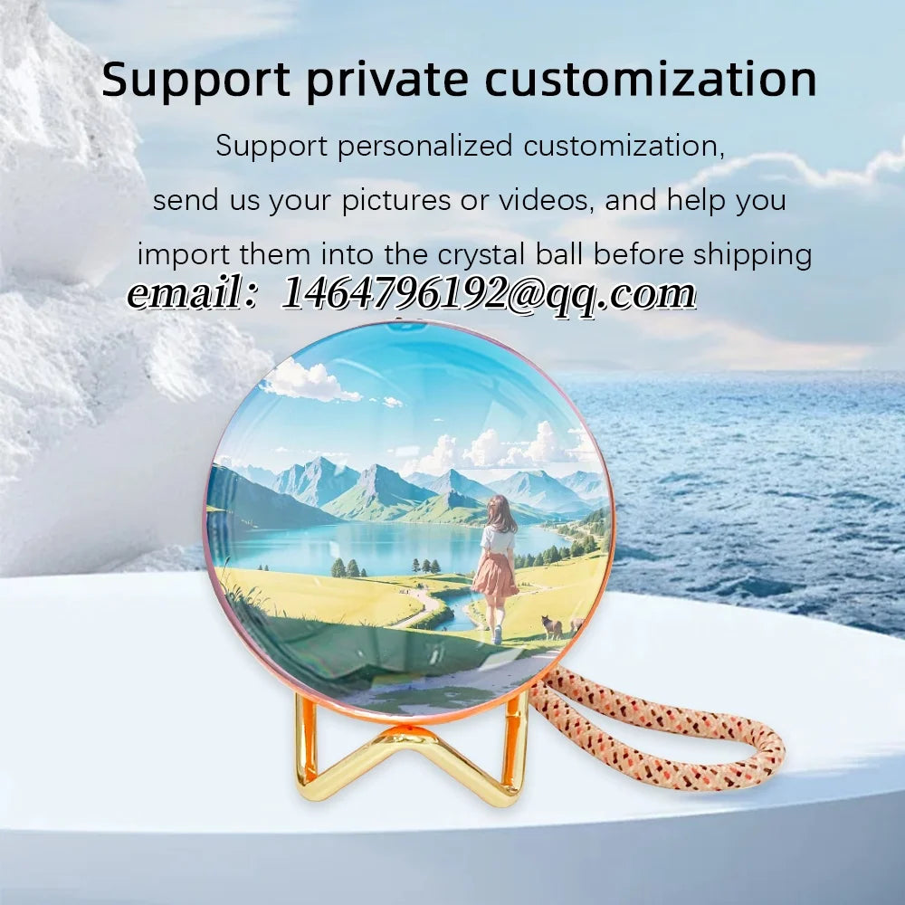 Customizable video glass ball DIY art glass ball lamp - spherical pixel display, detachable video and sound game screen