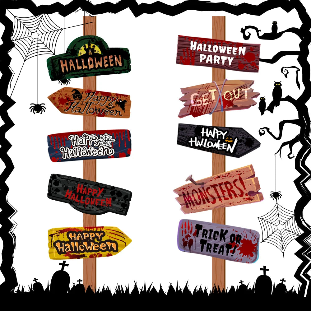 Halloween Party decor Welcome Sign Halloween Scary Themed Outdoor Yard Signs Decor Halloween Party Home Garden Decor