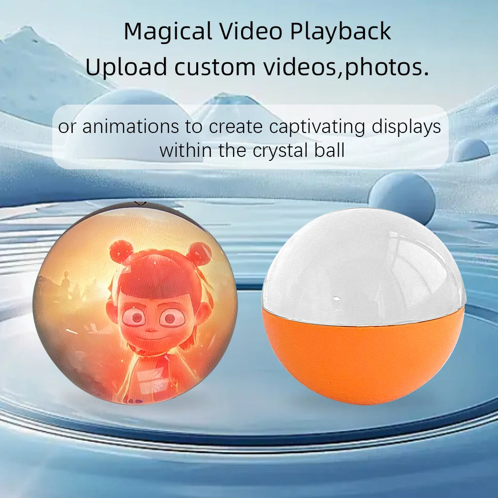 Customizable video glass ball DIY art glass ball lamp - spherical pixel display, detachable video and sound game screen
