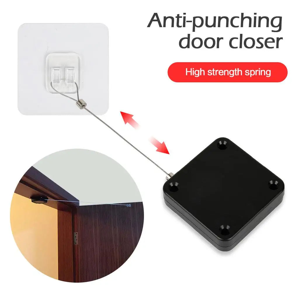 Automatic Door Closer Punch-Free Automatically Close Soft Close Door Closers Glass Door Closing Device Drawers Rawstring Door