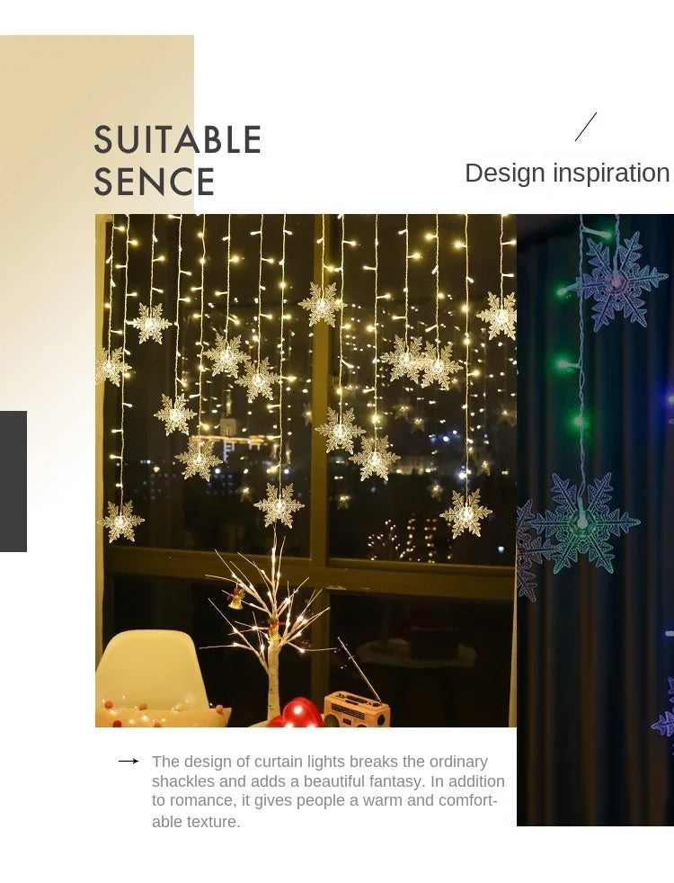 Solar Snowflake Lights Outdoor for Xmas Garden Patio Party Home Holiday New Year Celebration Decor