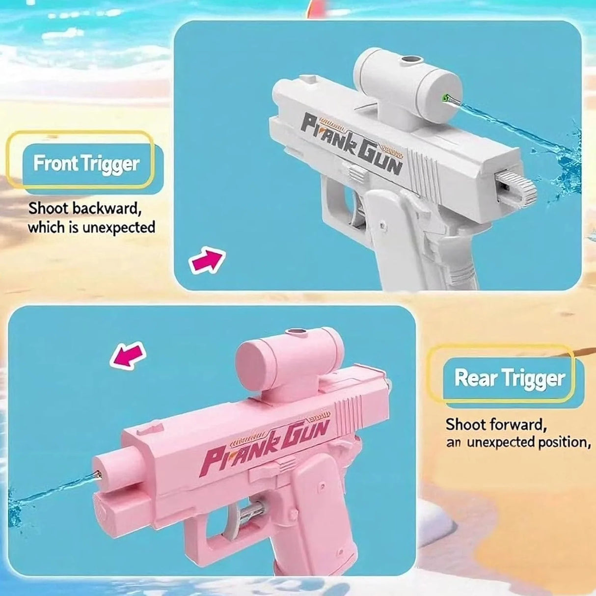 Handheld Manual Water Gun Prank Two-Way Spray Watergun Toys Summer Outdoor Beach Swimming Pool Water Pistol Toy For Children
