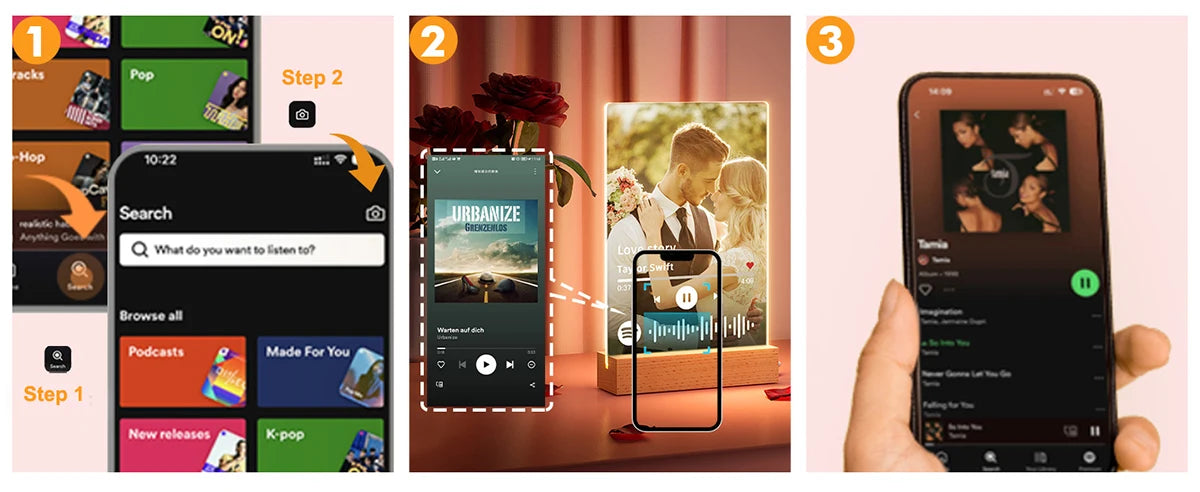 Customized Spotify Music Plaque Gifts For Anniversary Day Personalized Acrylic Photo Frame Lamp Custom Romantic Birthday Gifts