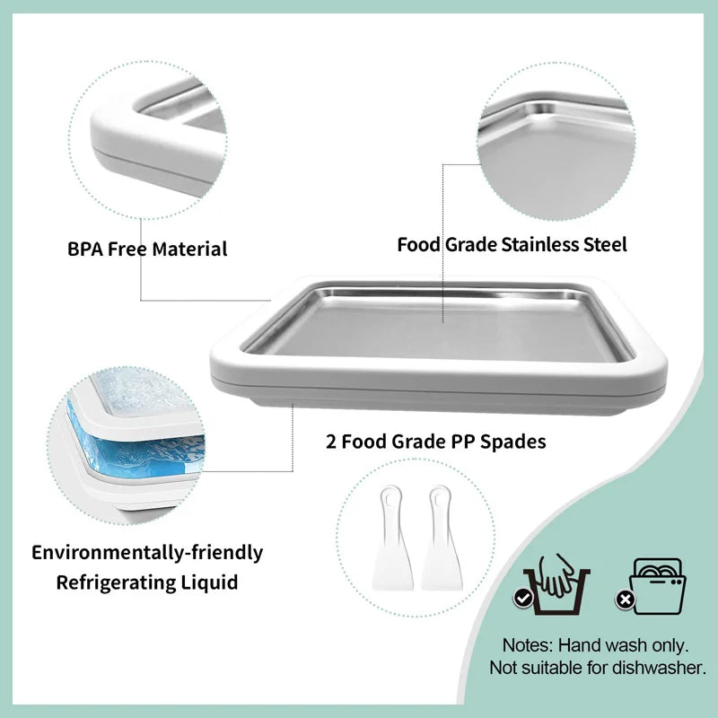 New Ice Cream Maker Stir Fry Yogurt Machine Handmade DIY Ice Cream Roll Sweet Spot Cold Plate Summer Ice Cream Tool Household