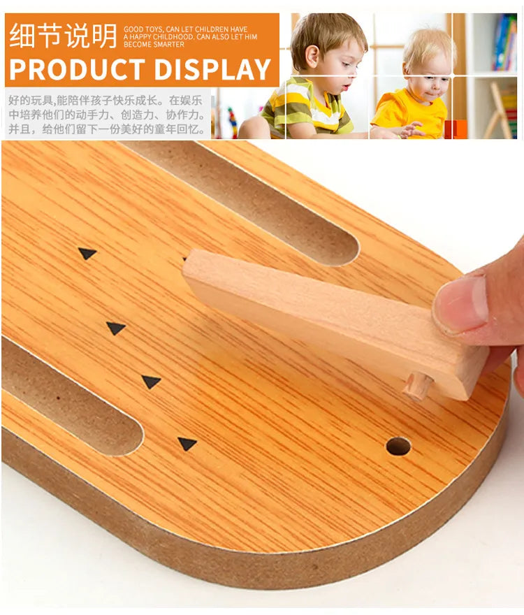 High-end small safe wooden children's educational innovation toys mini bowling set tabletop game wooden parent-child fun toys
