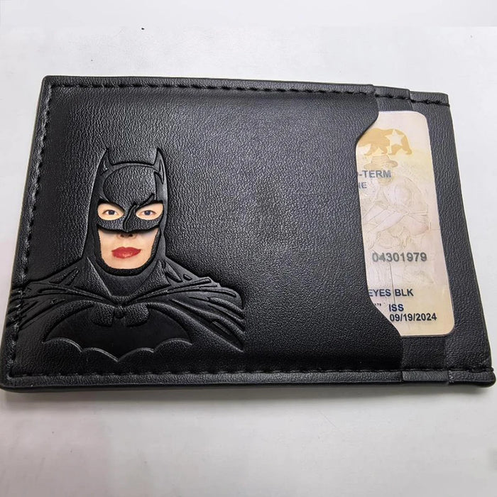Bat-Inspired PU Card Wallet – Slim ID & Bank Card Holder