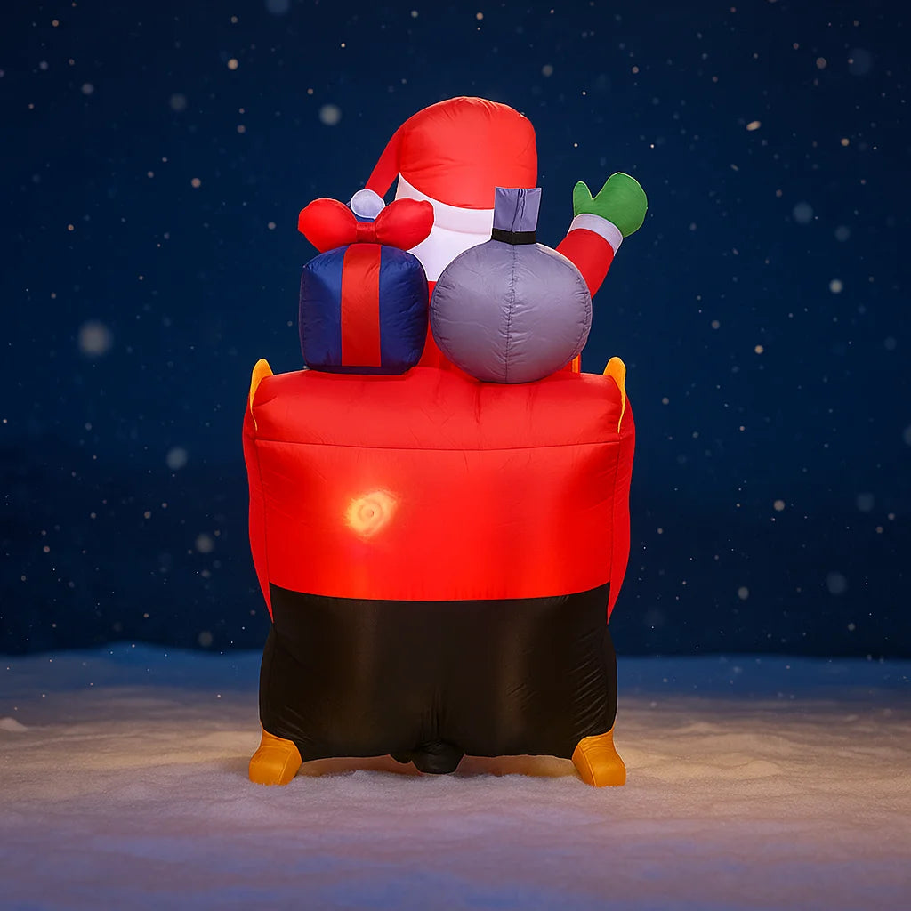 10.1FT LED Inflatable Christmas Yard Decor Santa Sleigh 3 Reindeer Xmas Supplies Decoration Ornaments Toy Gifts Holiday Decor