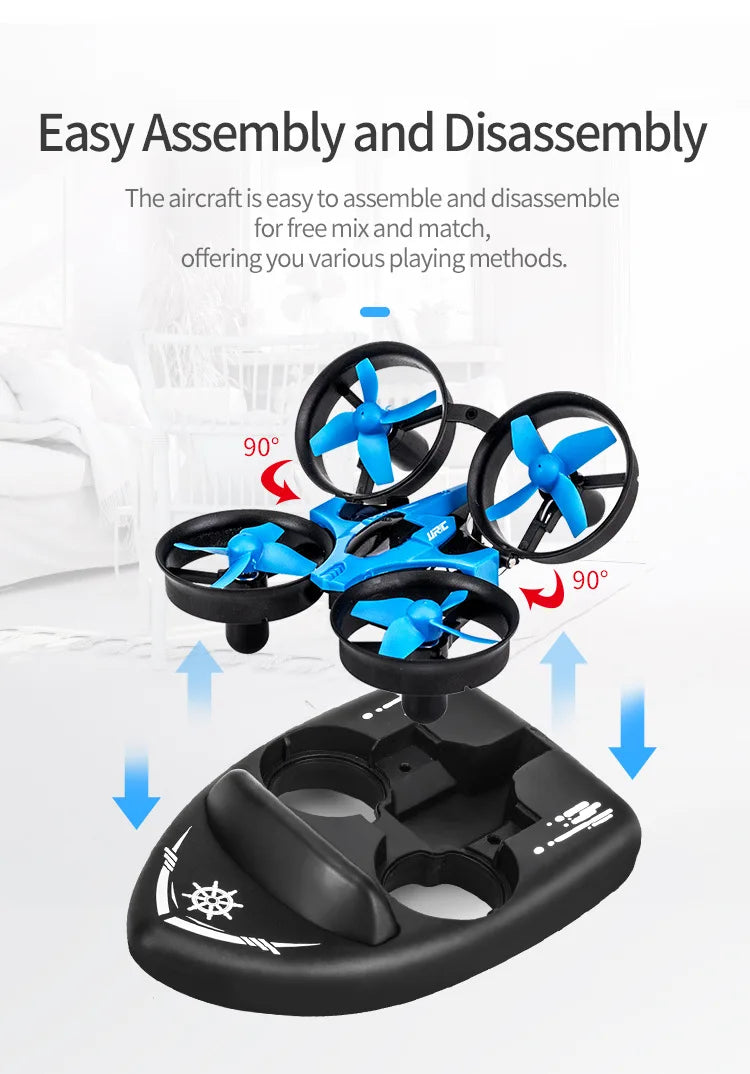 Explosion Mini Quadcopter Water, Land And Air Three-In-One Mini Drone Cross-Border Remote Control Aircraft Toy Birthday Gif
