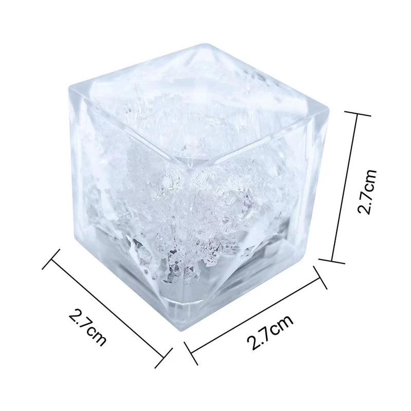 6/12PCS Kids Bath Toy Simulation Ice Cube Liquid Water Sensor Reusable Glowing Flashing Ice Cube for Bathtub, Swimming Pool