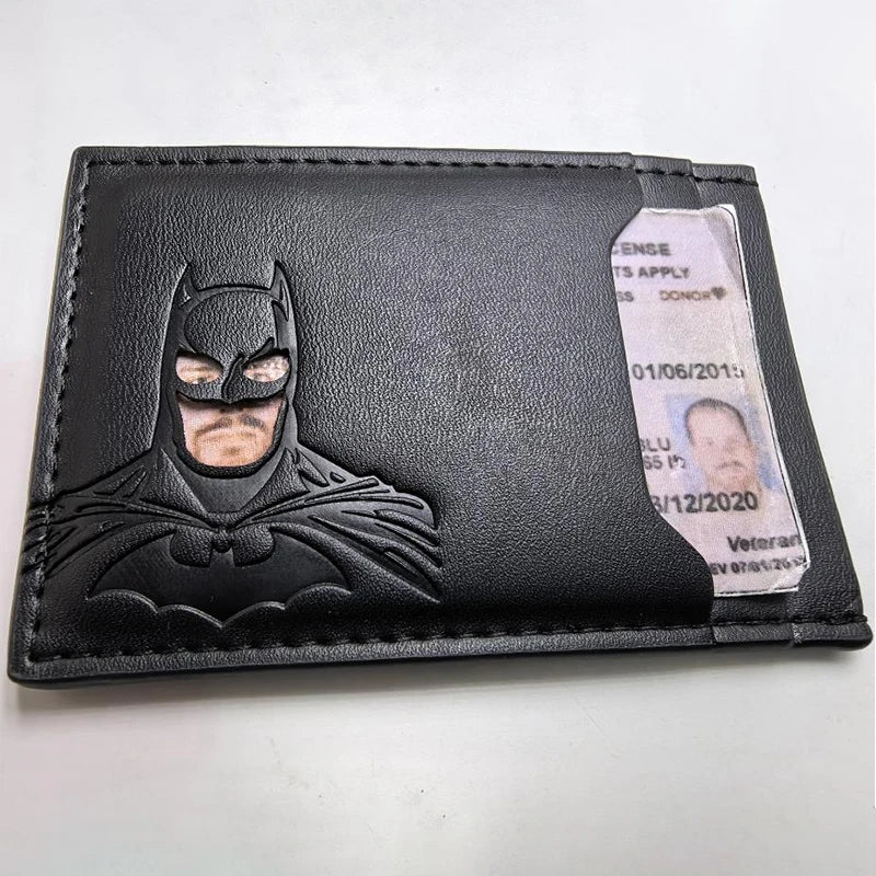 Bat-Inspired PU Card Wallet – Slim ID & Bank Card Holder