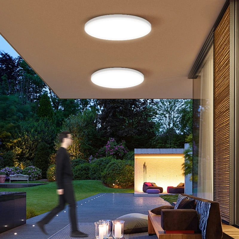 Radar Sensor Ceiling Light Led Pacel Lamps for Bathroom Hallways Porch Waterproof 20W 30W Smart Ceiling Lamp Led Panel Lighting