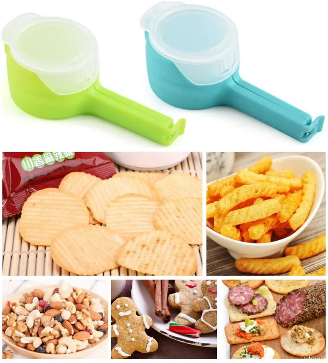 Snack Sealing Clip Fresh Keeping Sealer Clamp Plastic Food Saver Travel Kitchen Gadgets Seal Pour Food Storage Bag Cap Clip