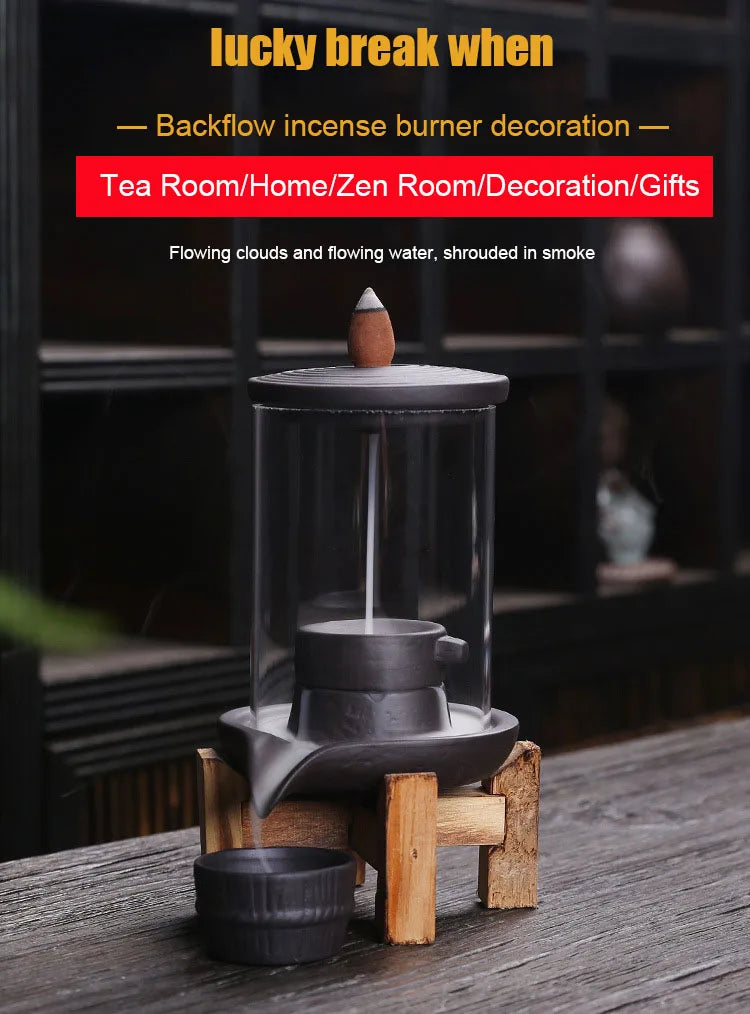 Retro Time Runs Back Flow Incense Stove Creative Home Decoration Grinding Plate Waterfall Crafts Odor Removal Aromatherapy Stove