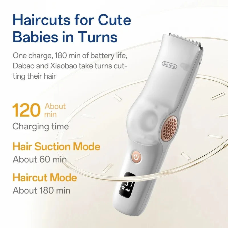 Hair-absorbing Hair Clipper Low Noise Baby Hair IPX7 Waterproof Household Children Clipper Electric Clipper Baby Care