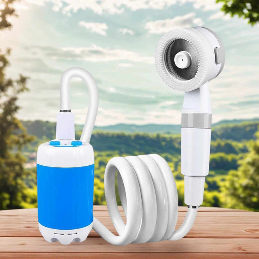 Portable Camping Shower Pump with Digital Display 4000mAh Upgraded Rechargeable Electric Shower Pump for Camping Beach Dormitory